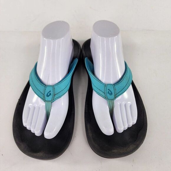 OluKai Ohana women's Thong Flip Flops US 11 Blue Slip On Slide Sandals - Picture 3 of 10